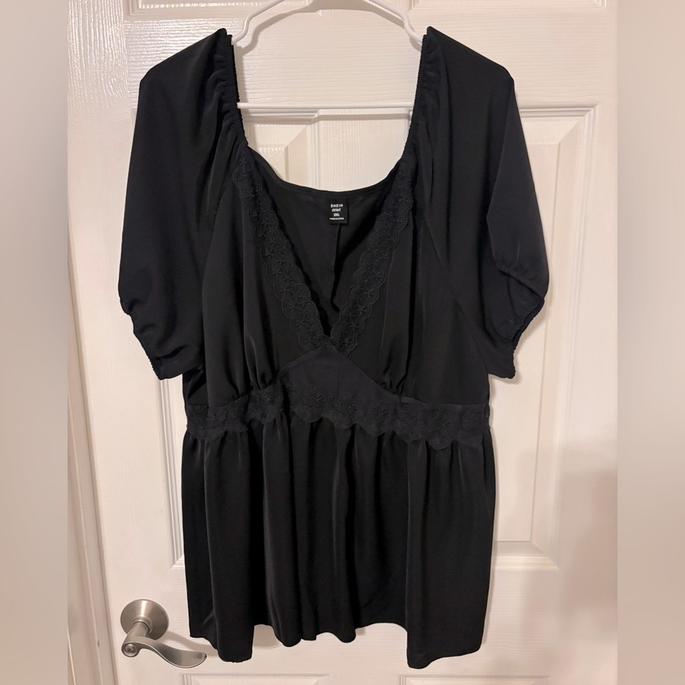 Black SHEIN see through blouse